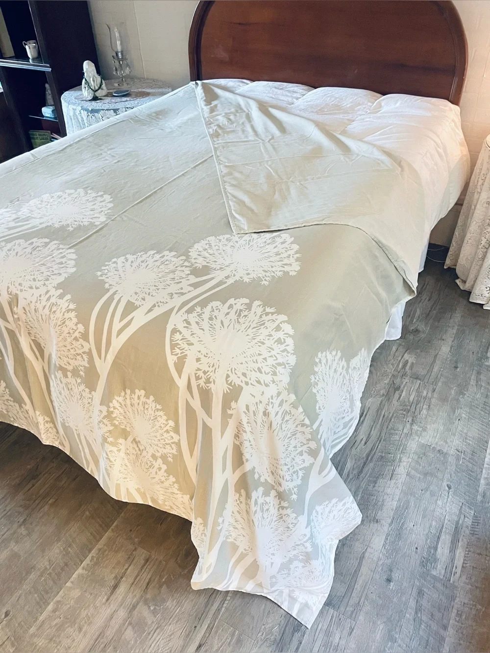 Target Duvet W Queen Ann’s Lace Decor Taupe & White Cotton Blend Queen Sz NWOT